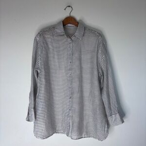 Mango Oversized Striped Sheer Casual Shirt‎ Size Medium
